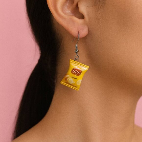 Lays Chips Earrings — Cute Snack Dangle Earrings - Picture 2 of 4